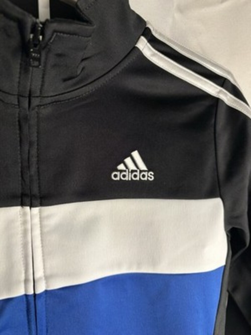 Adidas 2-Piece Tracksuit Block Color Black Blue & White Size 6 New with Tags - Picture 3 of 5